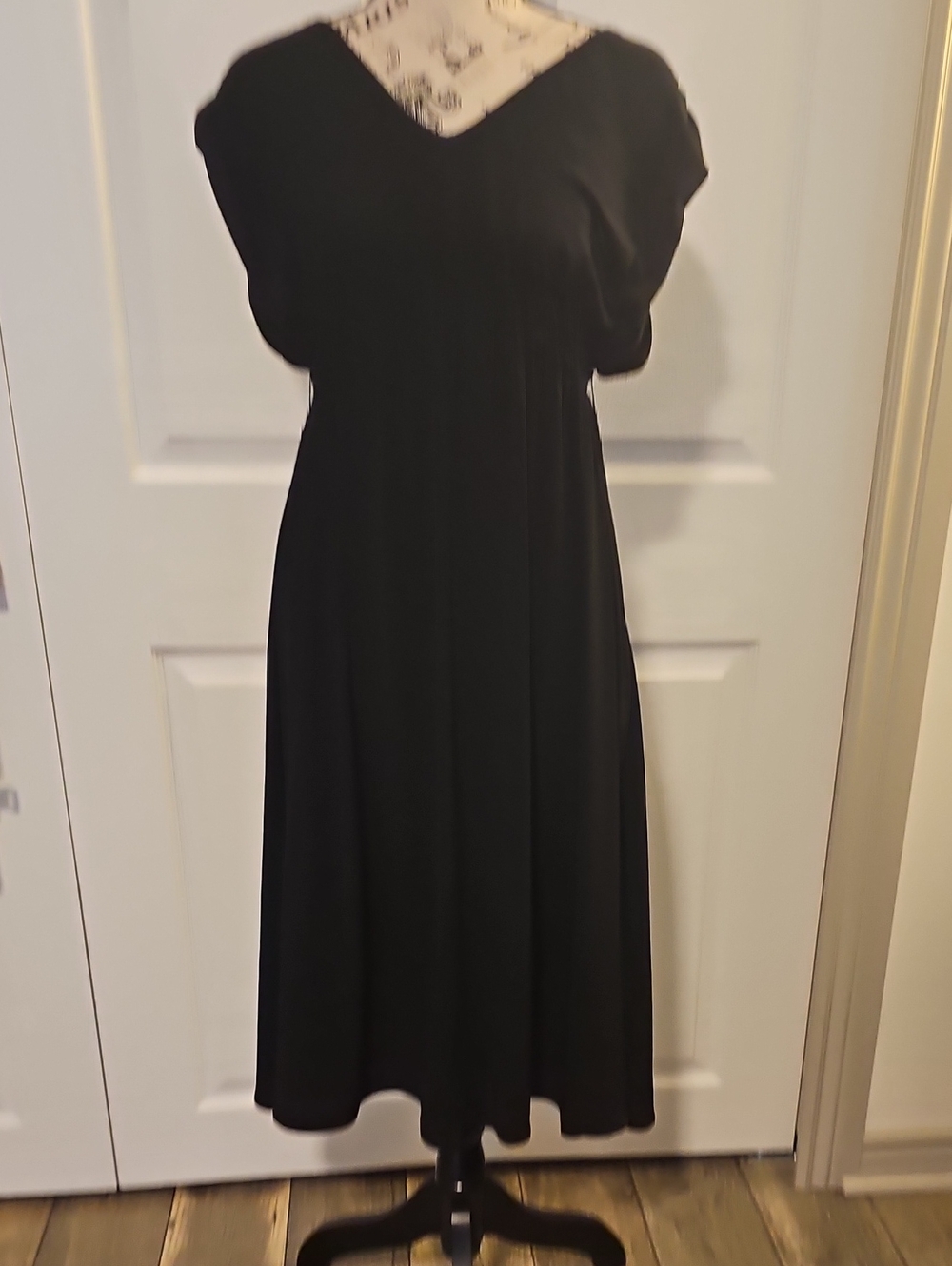 George Black V-Neck Midi Dress